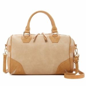 Pink Haley Two-Tone Beige Satchel